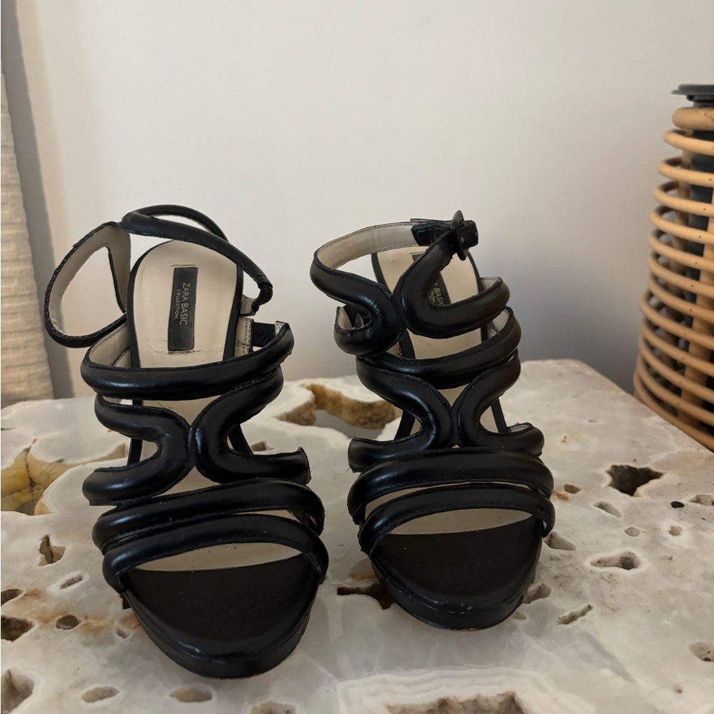 Elegant Black High Heel Sandals